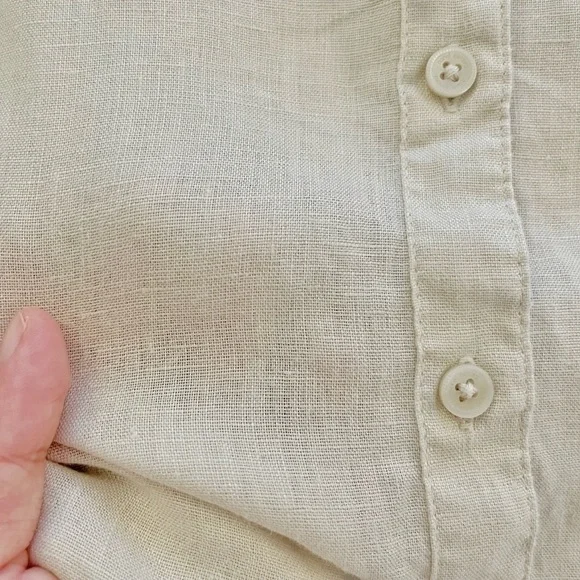 Harve Benard 100% Linen Minimalist Casual Relaxed Fit Button  Down Shirt Blouse. - Picture 7 of 14